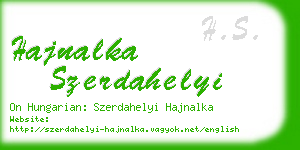 hajnalka szerdahelyi business card